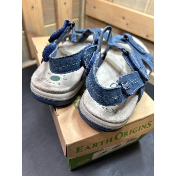 Womens Earth Origins Sullivan 9.5W Navy Pig Suede Sandals - Picture 5 of 9
